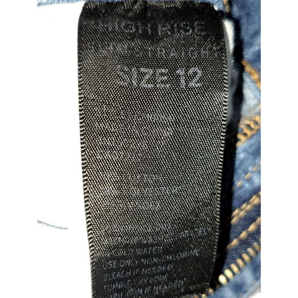 Copperflash Womens High Rise Distressed Skinny Jeans Blue 12 Raw Hem Ripped - Picture 5 of 11